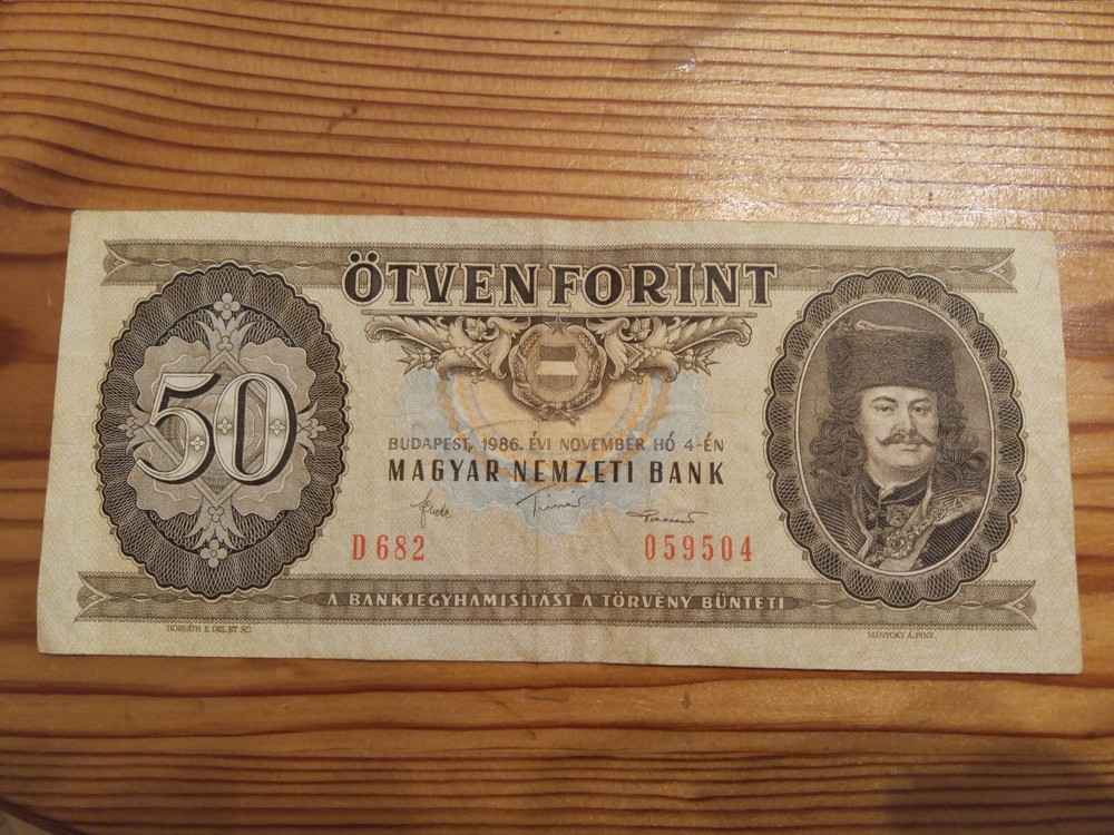 Eastern Block. 50 forints note 1986.