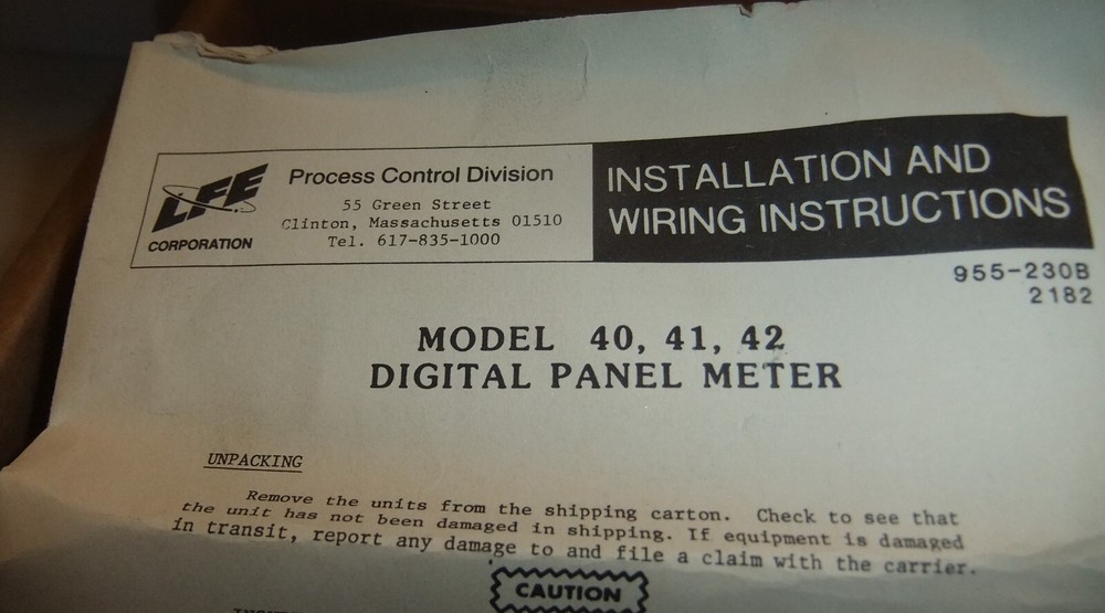 LFE CA-4707-0000 Digital Panel Meter