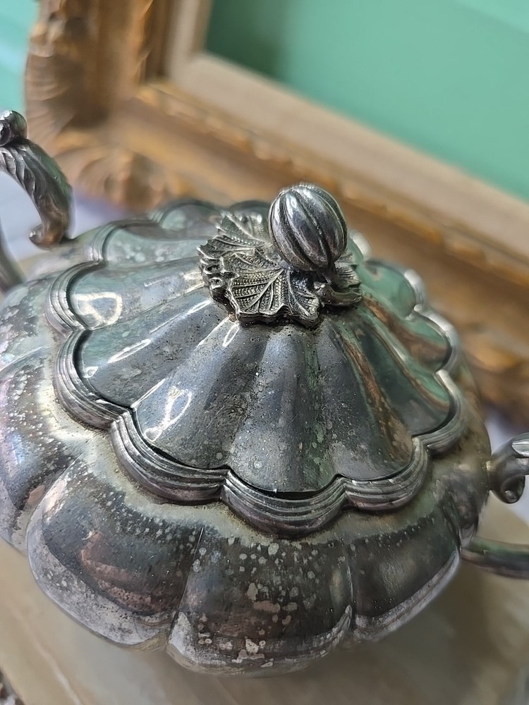 Leonard Silverplate Melon / Pumpin Sugar Bowl Dish