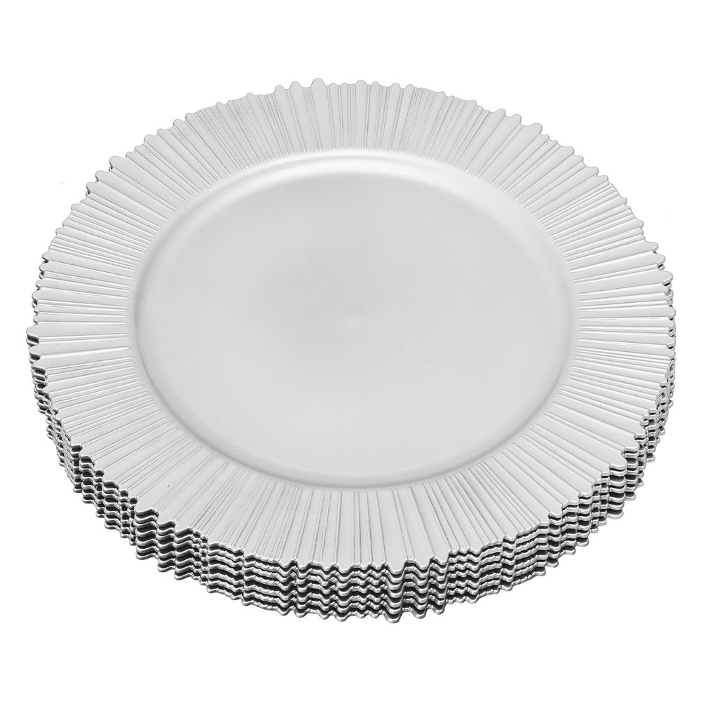 100* PP Plates Set 12.99 in Round Party Plates BBQ Stackable Reusable Plates
