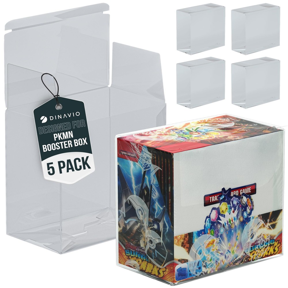 Plastic PKMN Booster Box Protector 5 Pack - Booster Box Case Display Protecto...
