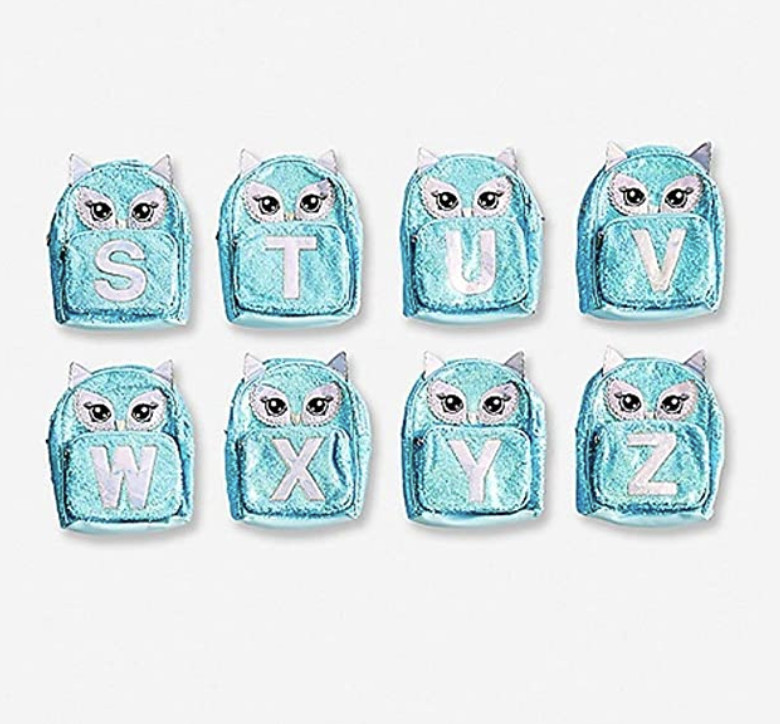 Justice Initial Owl Flip Sequin Mini Backpack **select Initial**
