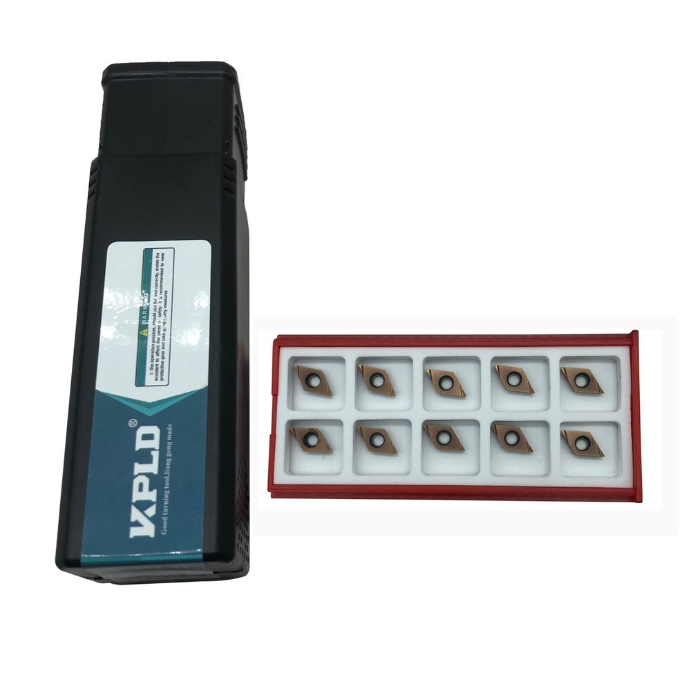 10PC DCGT070202R Carbide Turning inserts with 1/2 shank Turing tool holder