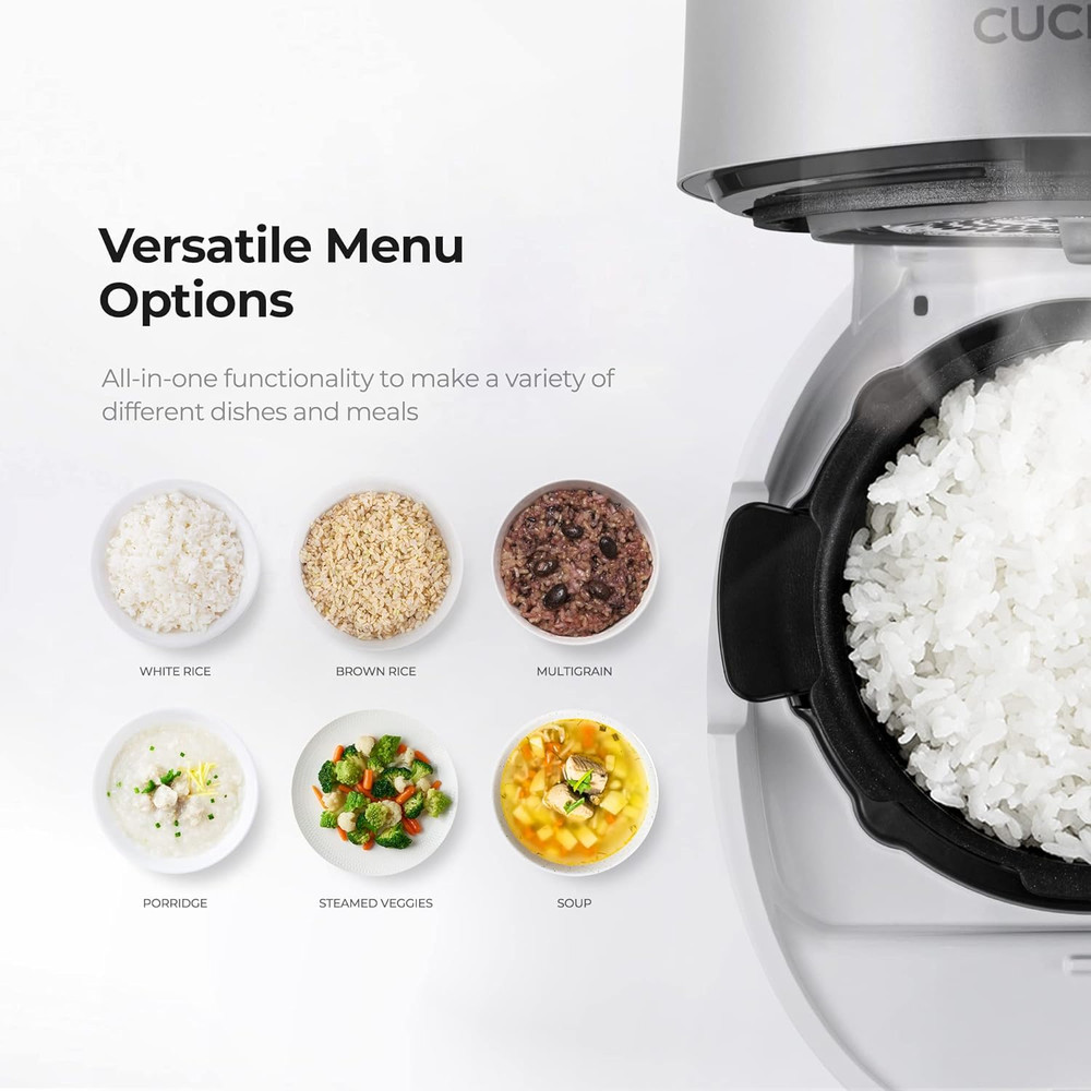 Induction Heating 3-Cup Rice Cooker & Warmer with 15 Menu Modes & Auto Clean
