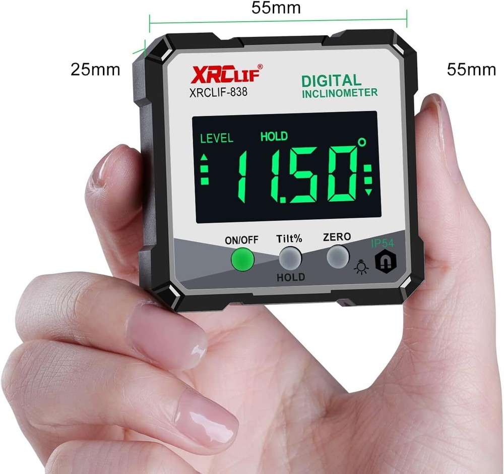 Digital Angle Gauge Meter, Magnetic Base Level Box Angle Finder Protractor Be...