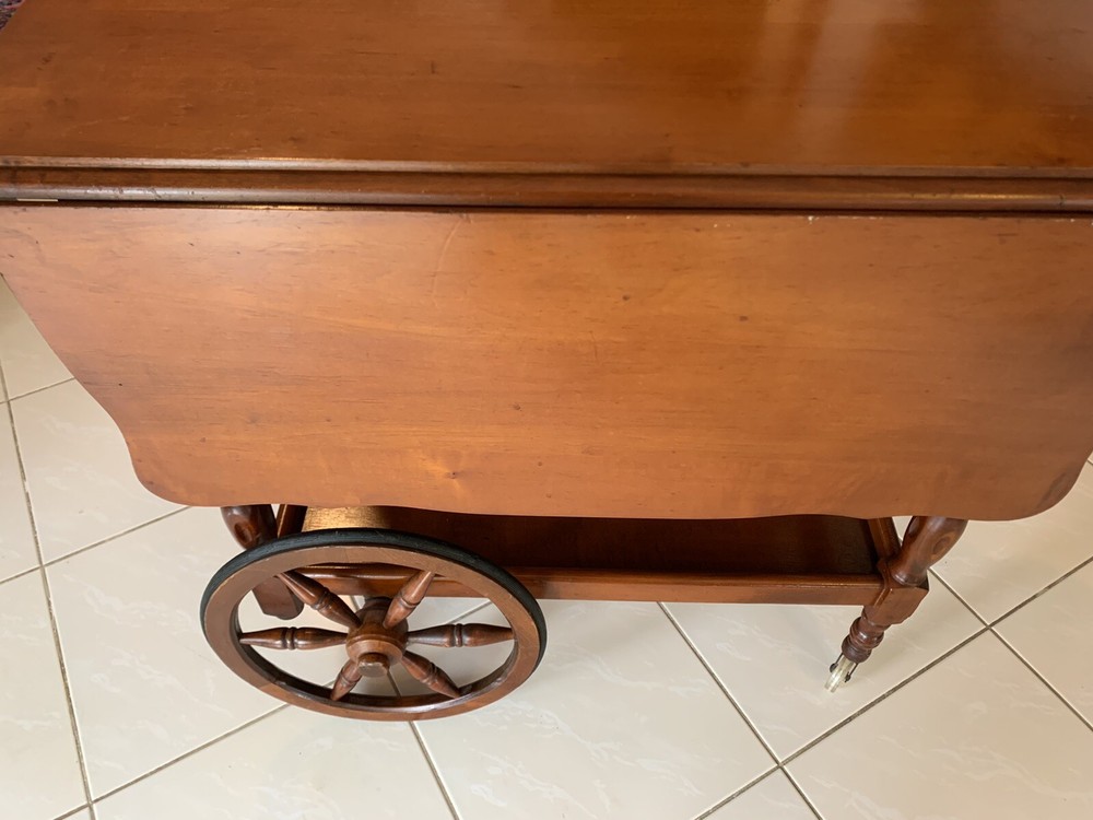 Antique Drop Leaf Table Cart Tea Server Bar Console End Side Vintage