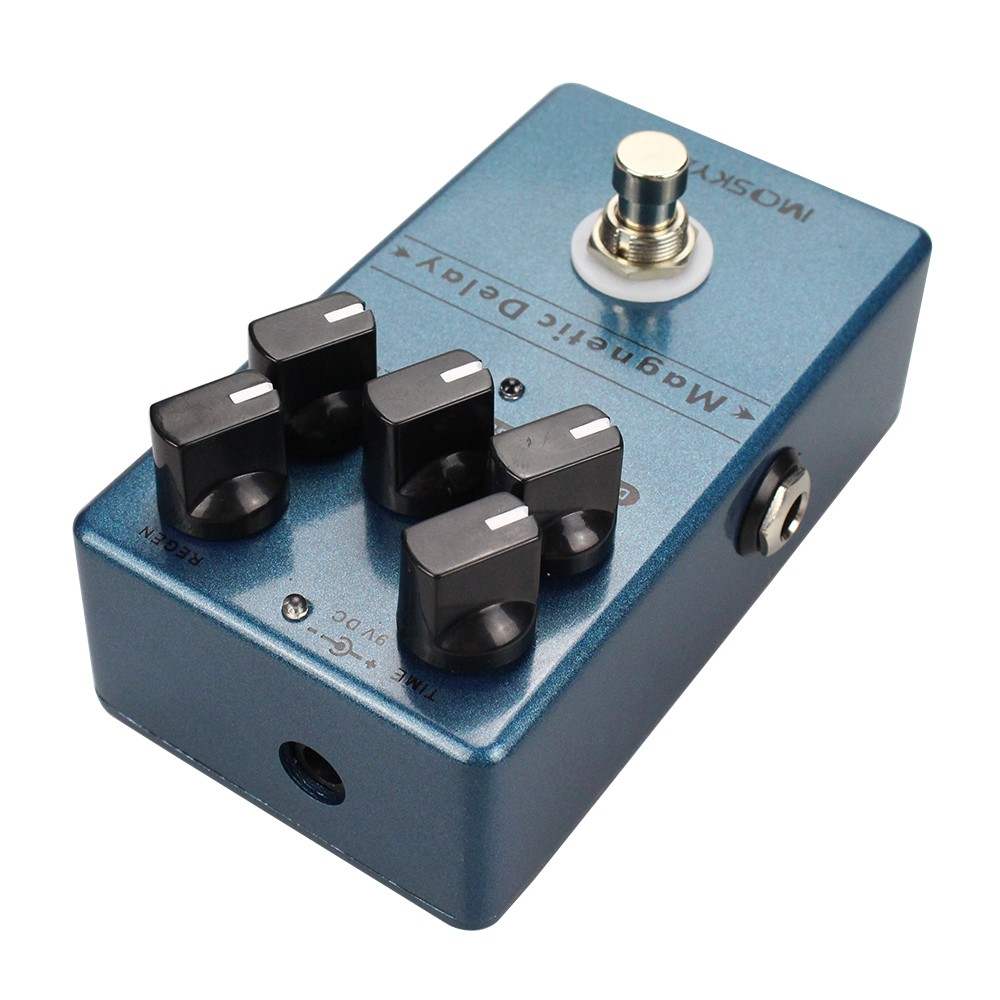Mosky Magnetic Delay Echo Guitar Effect Pedal Time Depth Flutter Rate Regen Knob