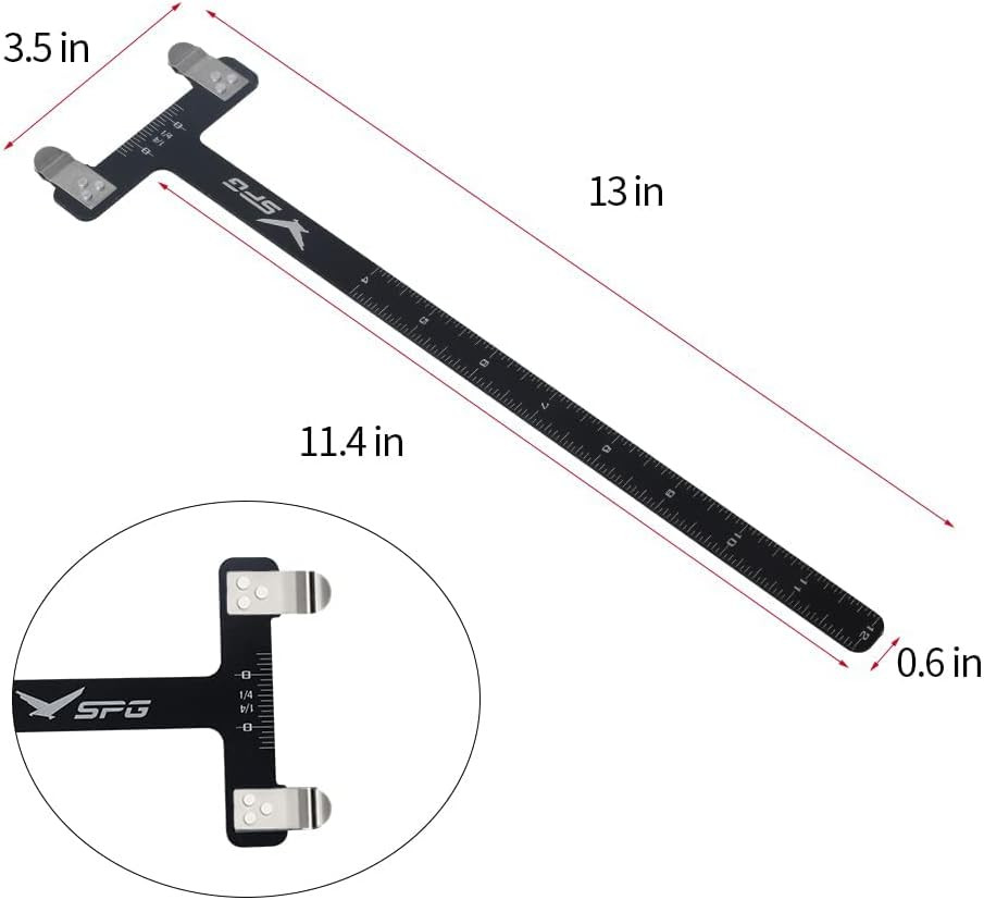 Archery Bow Square T Ruler Tool for Recurve & Compound Bow Tuning
