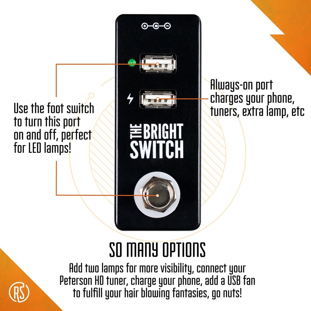 The Bright Switch - Compact USB Light and Charging Station for Pedal Boards -...