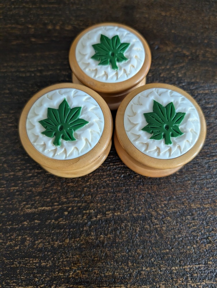 Three Handmade Wooden Grinders Herb Grinders