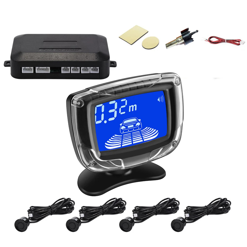 Car Parking Sensor Dual CPU LCD Display with Switch 12V Auto Backup Sensor