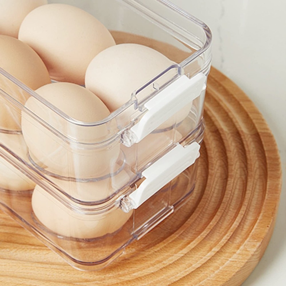 YOHA Clear Deviled Egg Tray Carrier with Lid 12 Grids Eggs Holder Case Refrig...