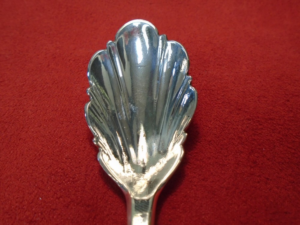 Silver Filigree Handle Sugar Spoon with Shell Design Bowl (#2223)