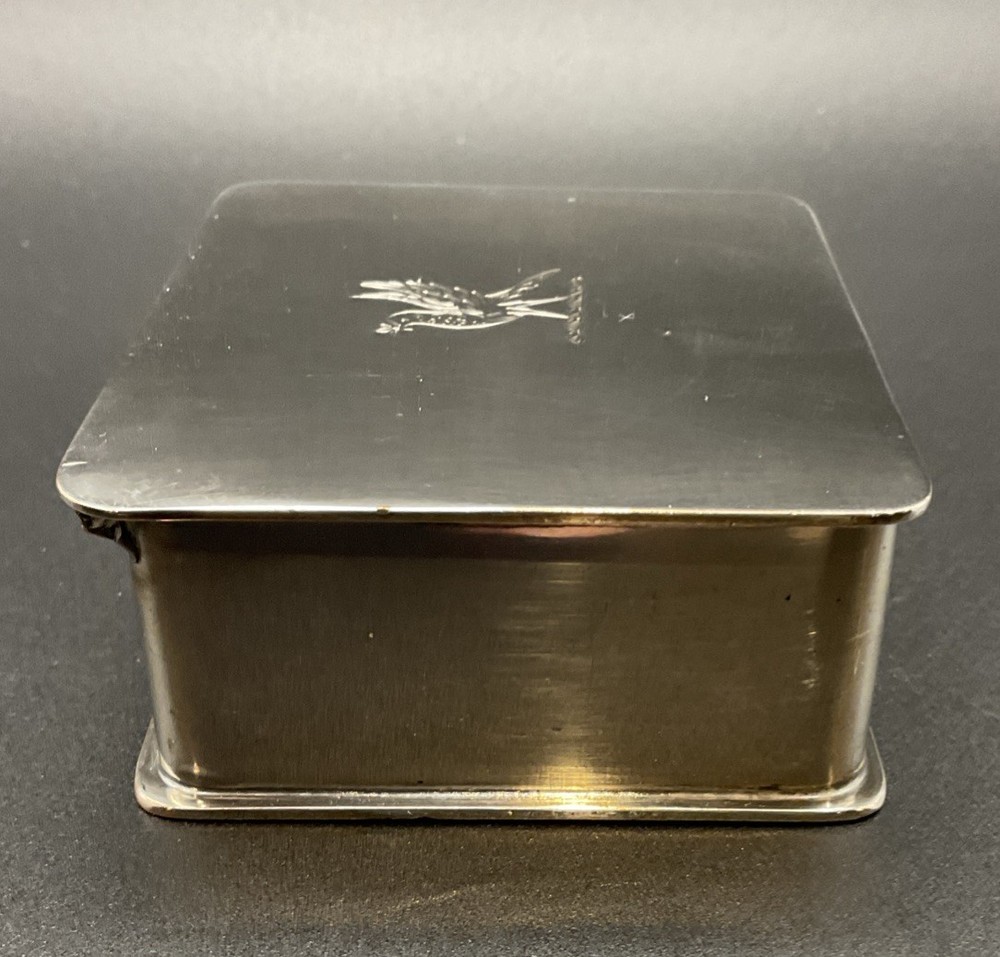 Vintage Hallmarked W D Handmade Silver on Copper Box Bird