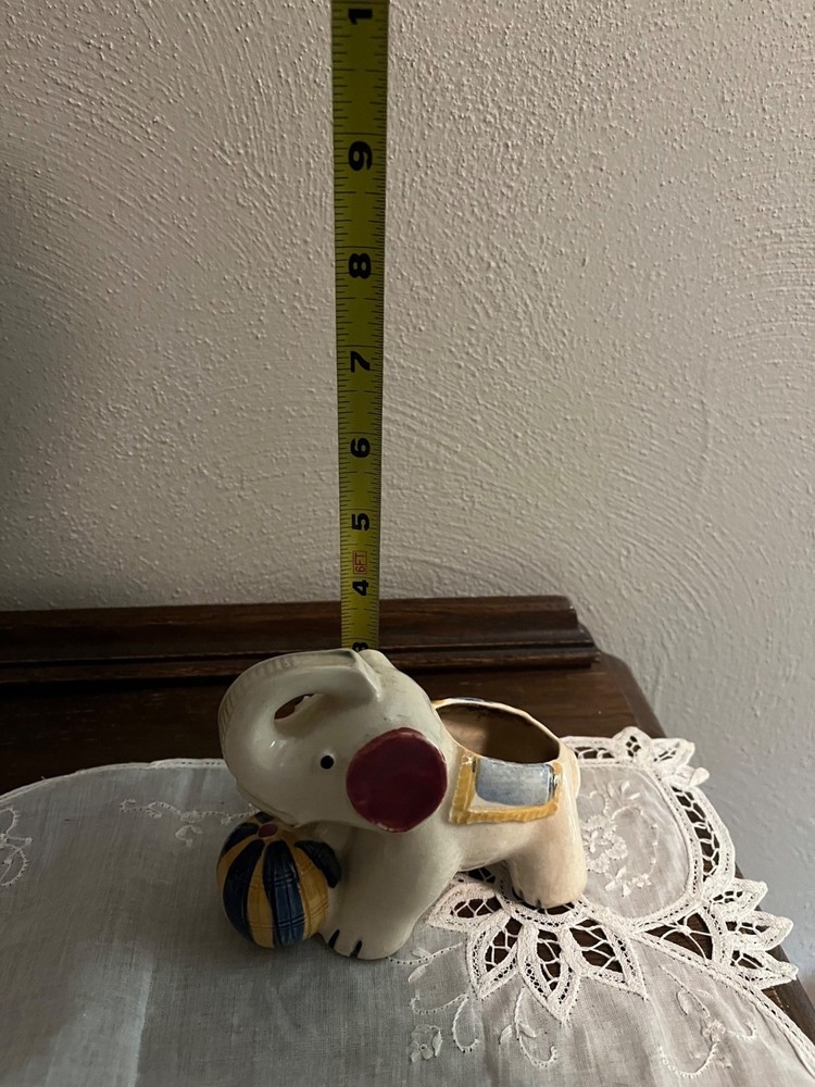 Small Vintage Elephant Planter, crazing Japan Stamp