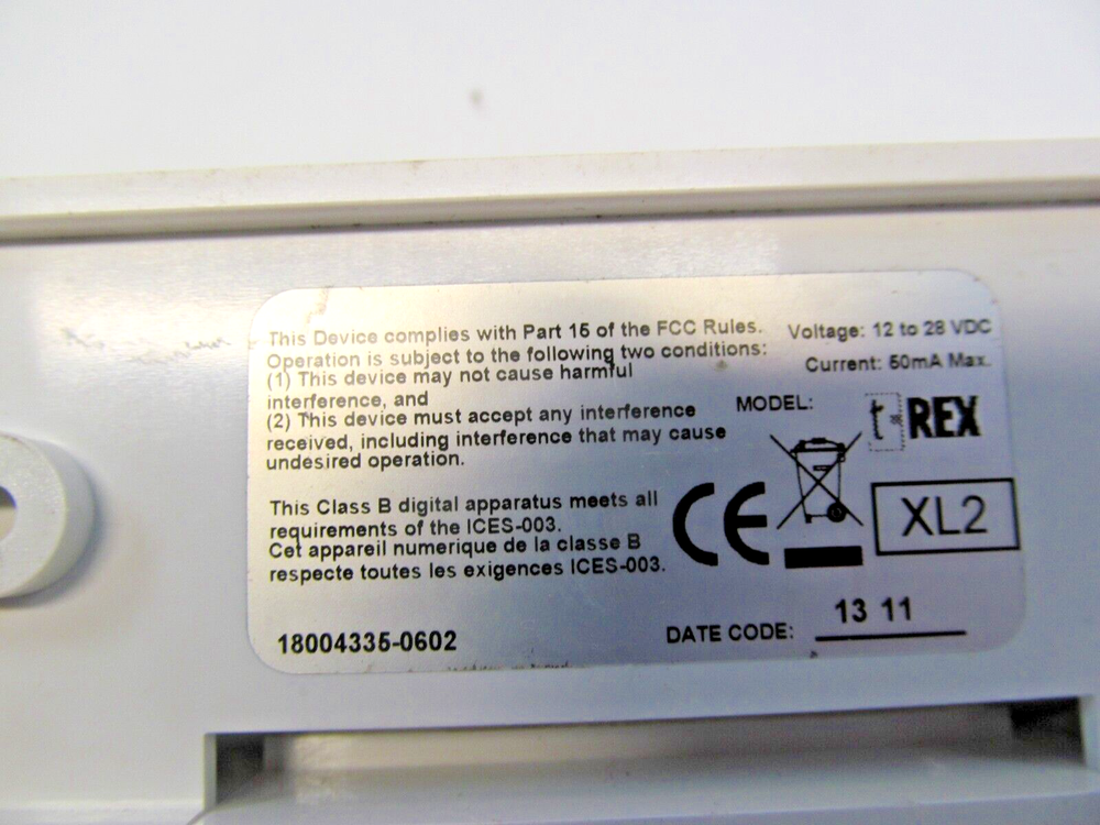 KANTECH T-Rex XL2 Request-to-Exit Detector WHITE Tamper/Buzzer