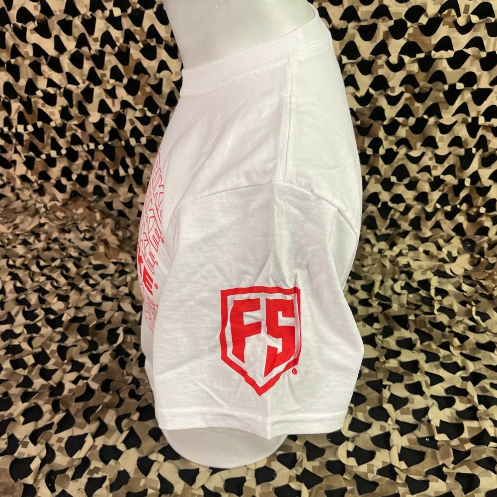 NEW First Strike T-Shirt - White w/ Red - Small