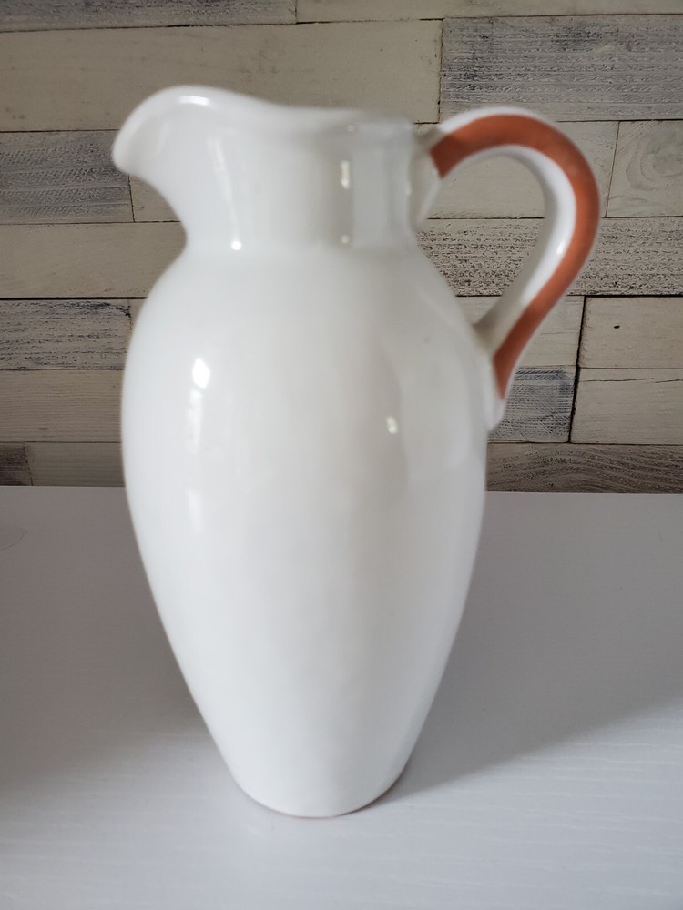 DANSK 6" 1 Cup Creamer/Pitcher Red Clay bottom and Stripe on Handle