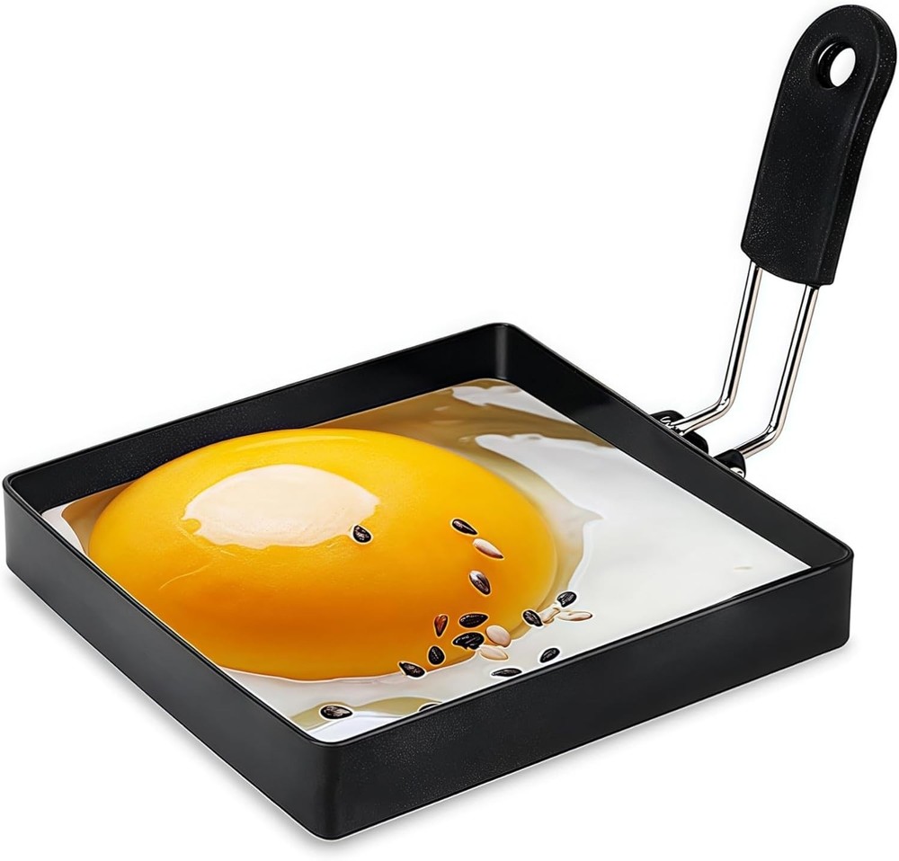 Professional Quality Egg Rings with Silicone Handle - Effortless Breakfast Maker
