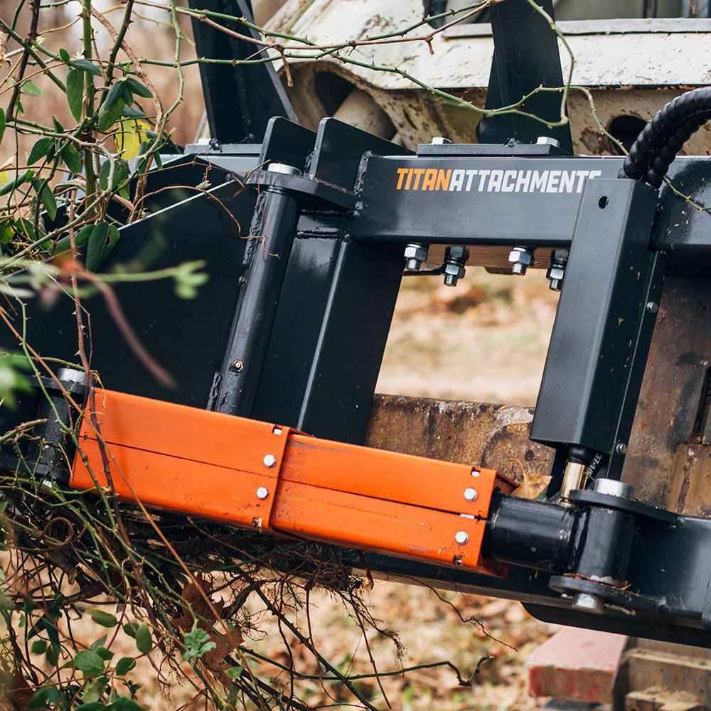 Titan Attachments Post and Tree Puller for Skid Steers, Includes Push Bar Guard