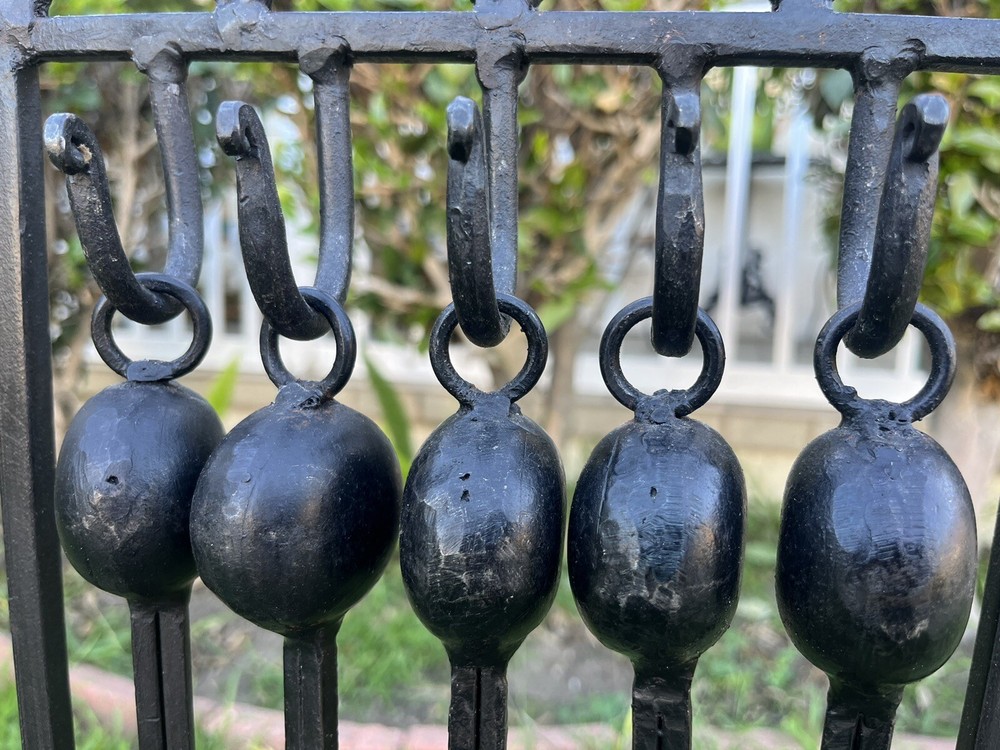 Vintage Wrought Iron 4 Pcs Fireplace Tools With Stand