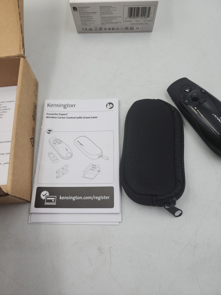 Kensington Expert Wireless Presenter with Green Laser Pointer and Cursor Control