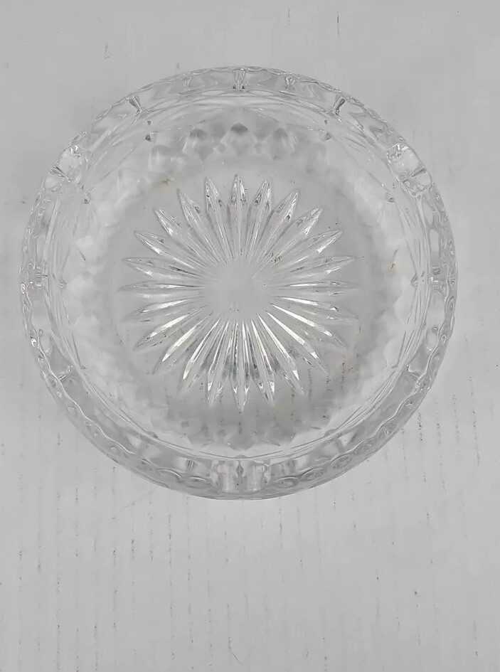 Crystal Ashtray Vintage 6 1/2 inch diameter