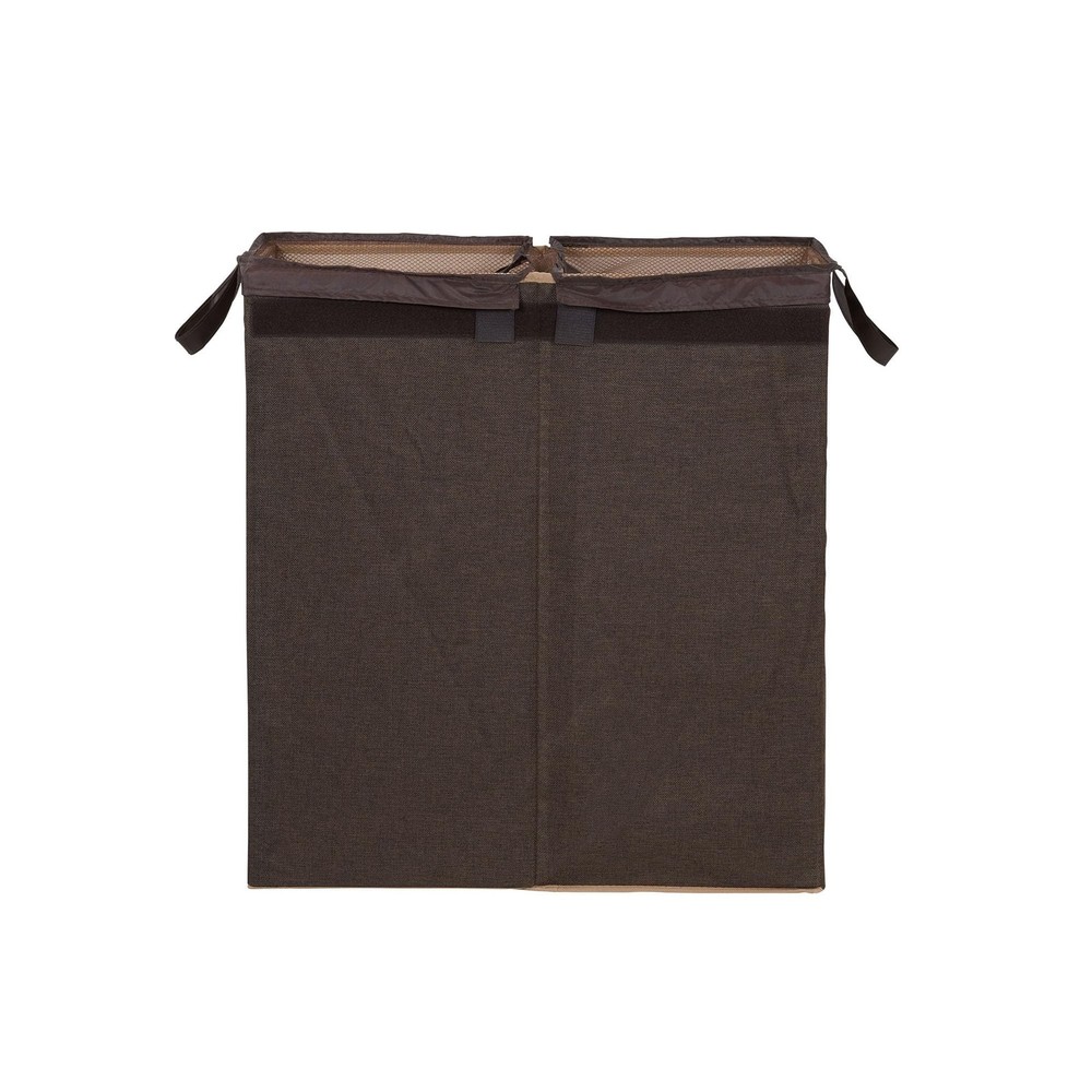 Double Laundry Hamper with Lid, Two Compartments for Easy Sorting with