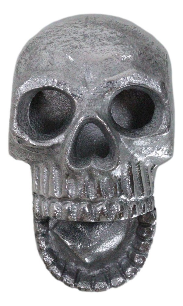 Silver Metal Bone Chilling Grinning Skull Skeleton Wall Beer Bottle Cap Opener