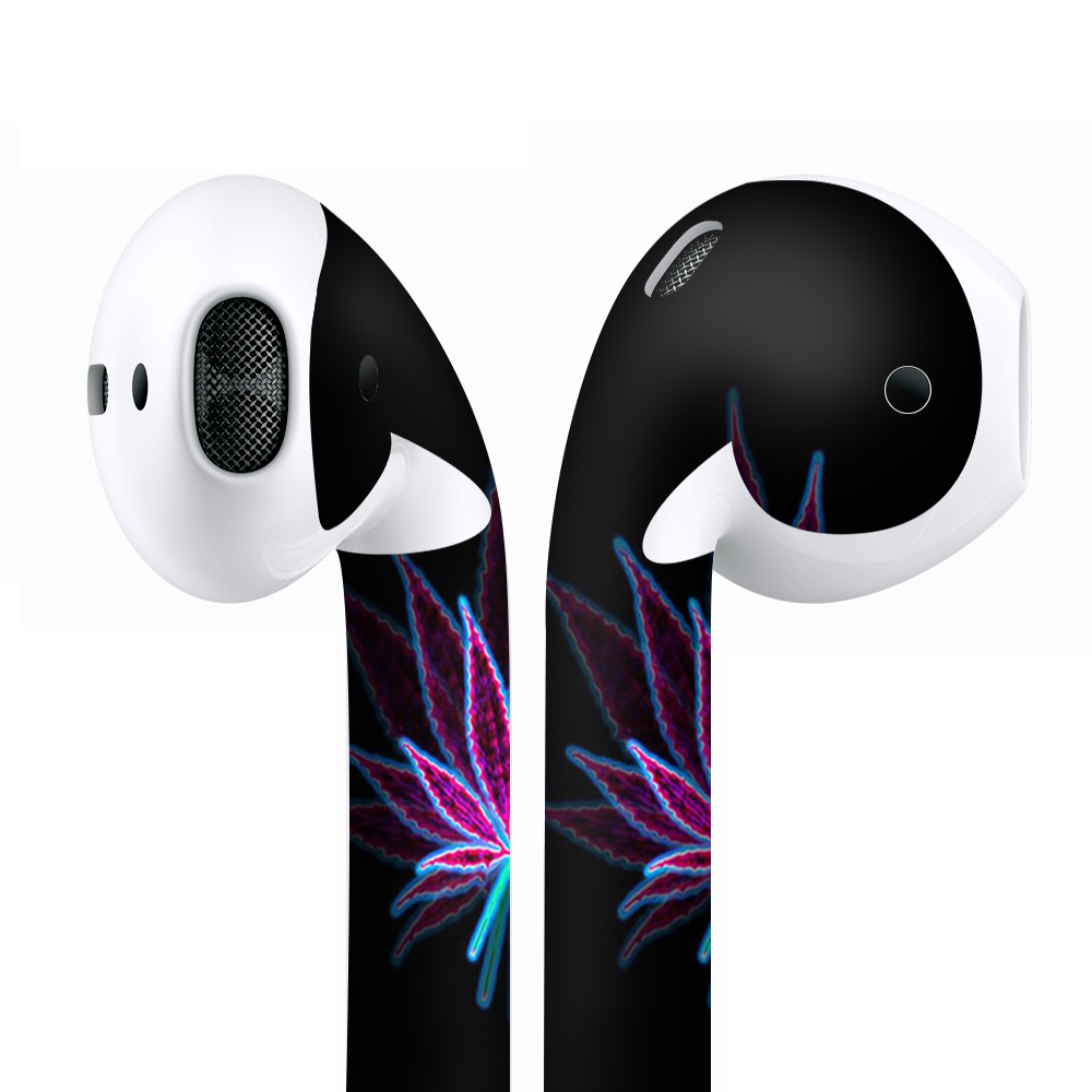 Skins Wraps compatible for Apple Airpods pot leaf marijuana psychedelic trippy