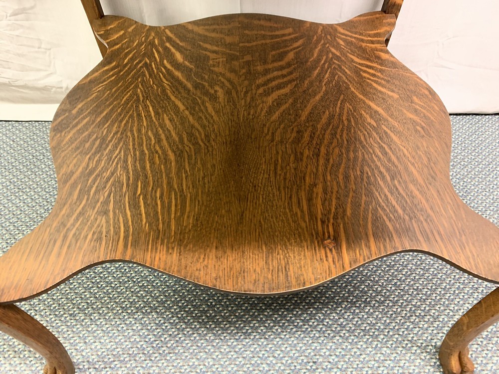 Antique Large Quartered Oak Lamp Side End Table Claw Feet