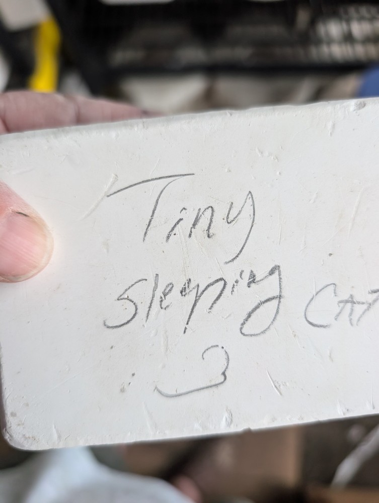 Tiny Sleeping Cat Vintage Slip Casting Ceramic Mold