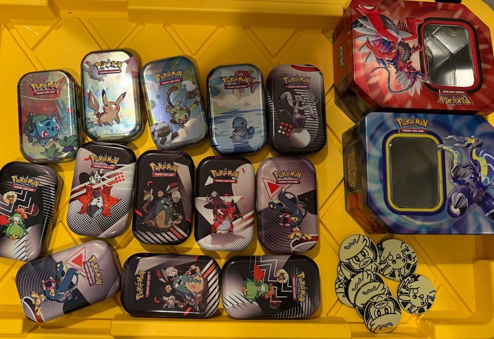 Pokemon empty tin lot With Coins