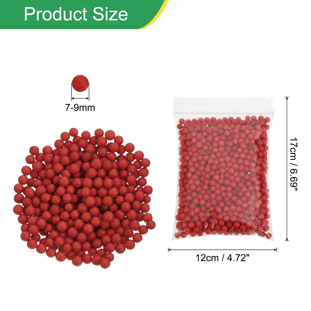 Foam Beads, 7-9mm Mini Small Balls Polystyrene Beads Red