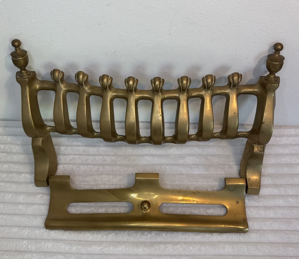 Vintage Solid Brass Fire Grate Front Fret Fireplace Guard Approx 15.5" Width