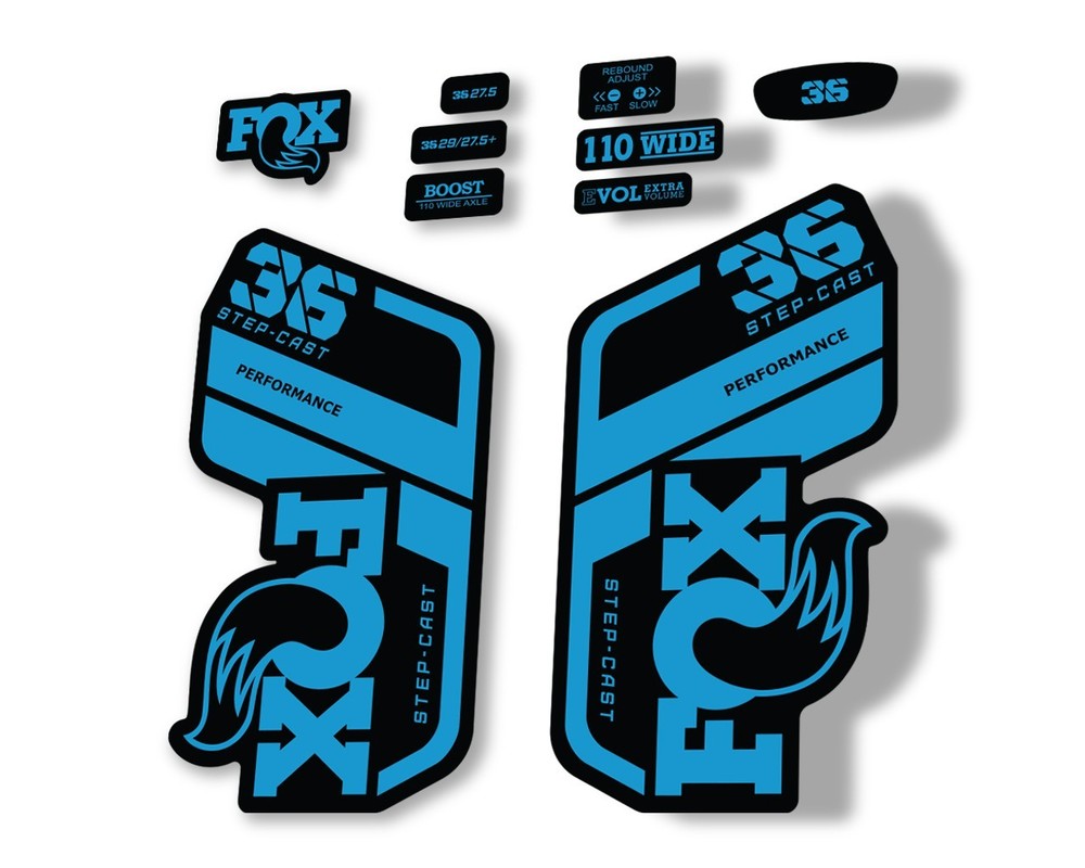 FOX 36 Step Cast SC 2021 Performance Fork Decals Suspension Sticker Blue