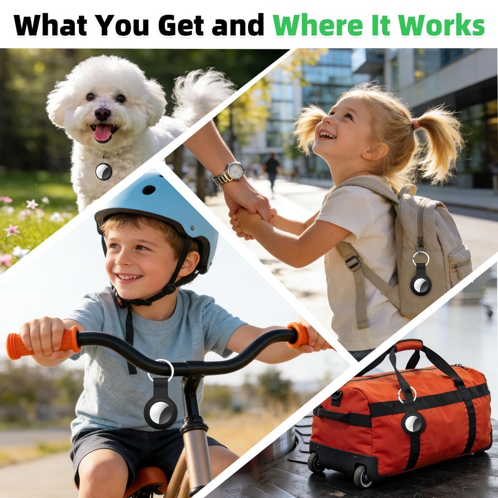 Air Tracker Tag 4 Pack [Apple MFi Certified] with Find My (iOS Only) Key Finder