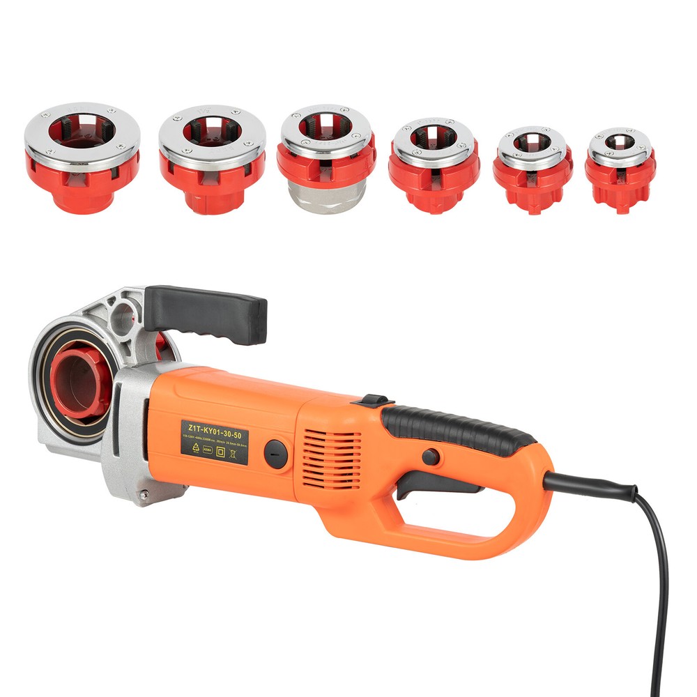 Electric Pipe Threading Machine with 6 Dies, 2300W Power, 1/2" - 2"