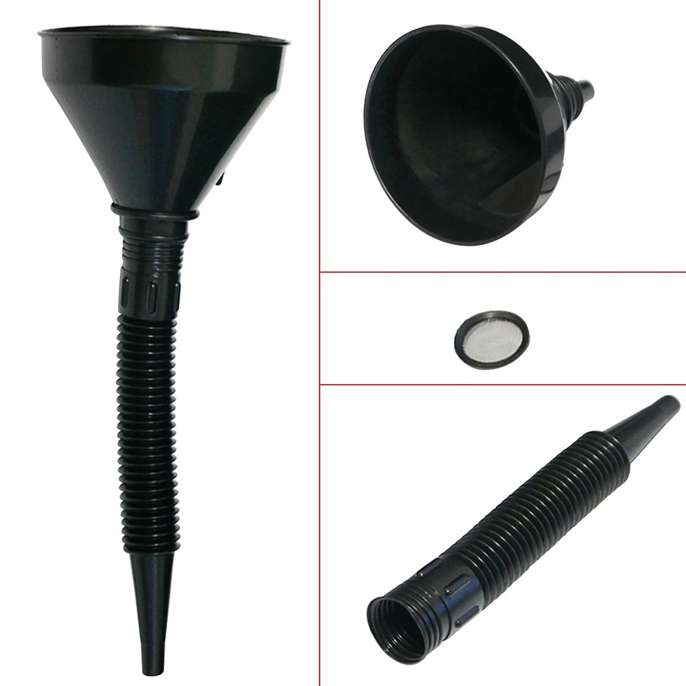 Flexible Spout Fuel Funnel With Mesh Filter For Auto Fluids