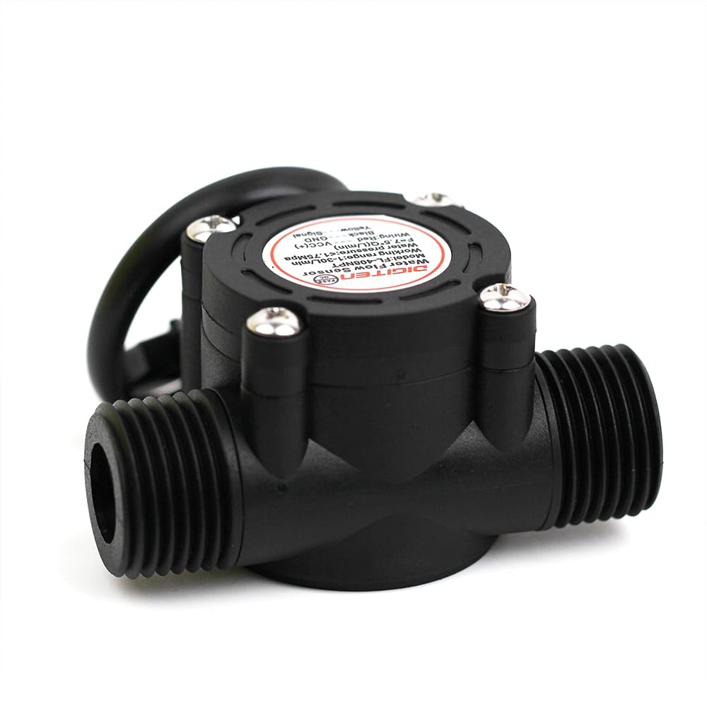SENSTREE G1/2 ’’ Flow Hall Sensor with NPT Thread, 1-30L/Min Black