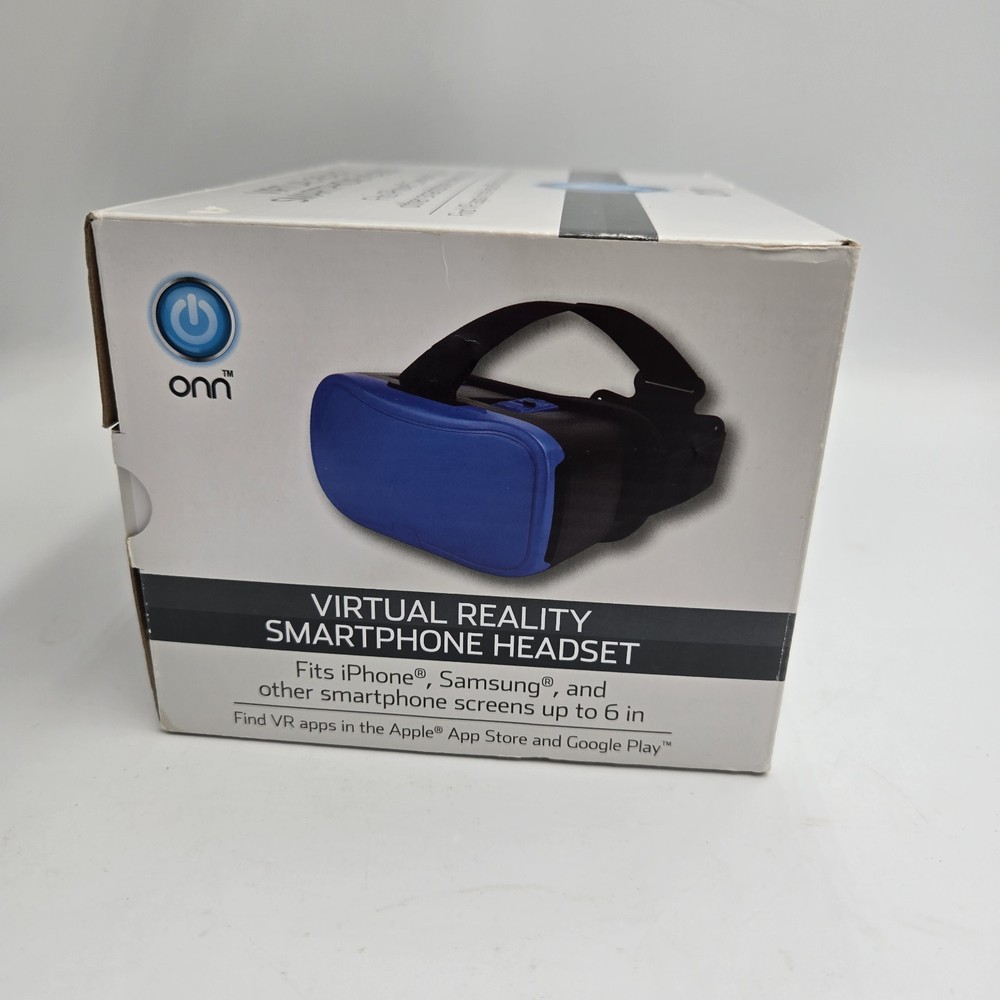 ONN Virtual Reality VR Smartphone Headset for Apple / Android Blue New Open Box