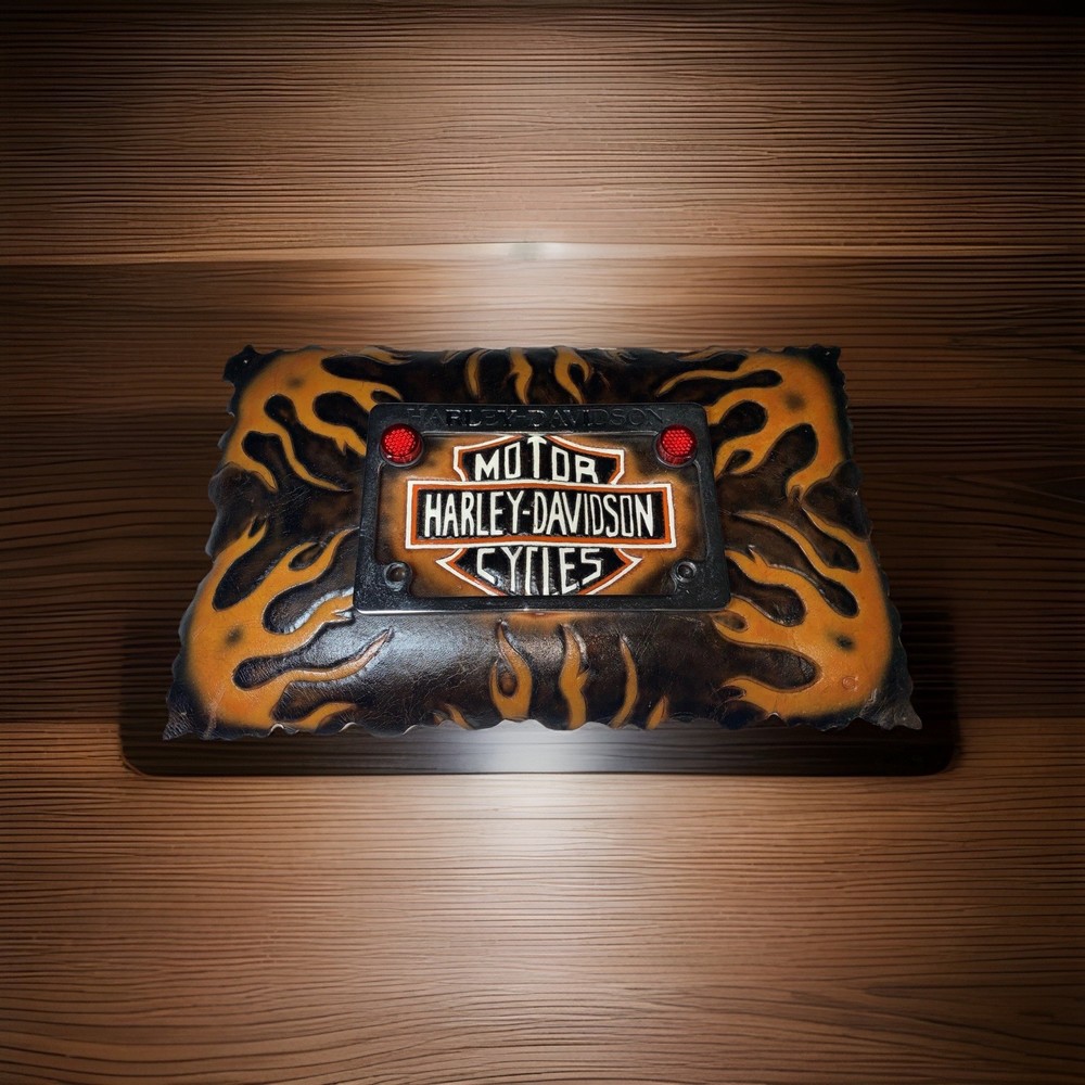 Harley-Davidson Motorcycle License Plate Holder On Leather Patch.
