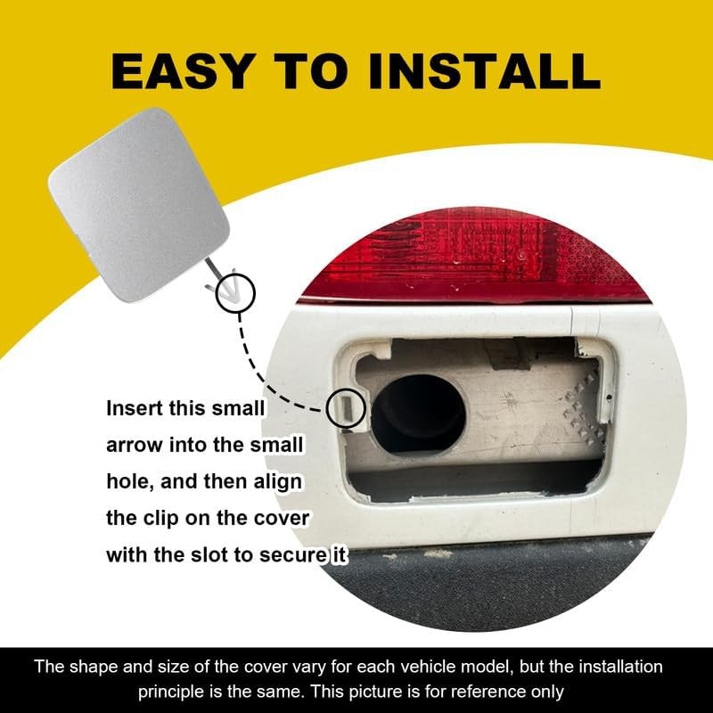 Car Front Bumper Tow Hook Cover Compatible with Unpainted Right Passenger Side