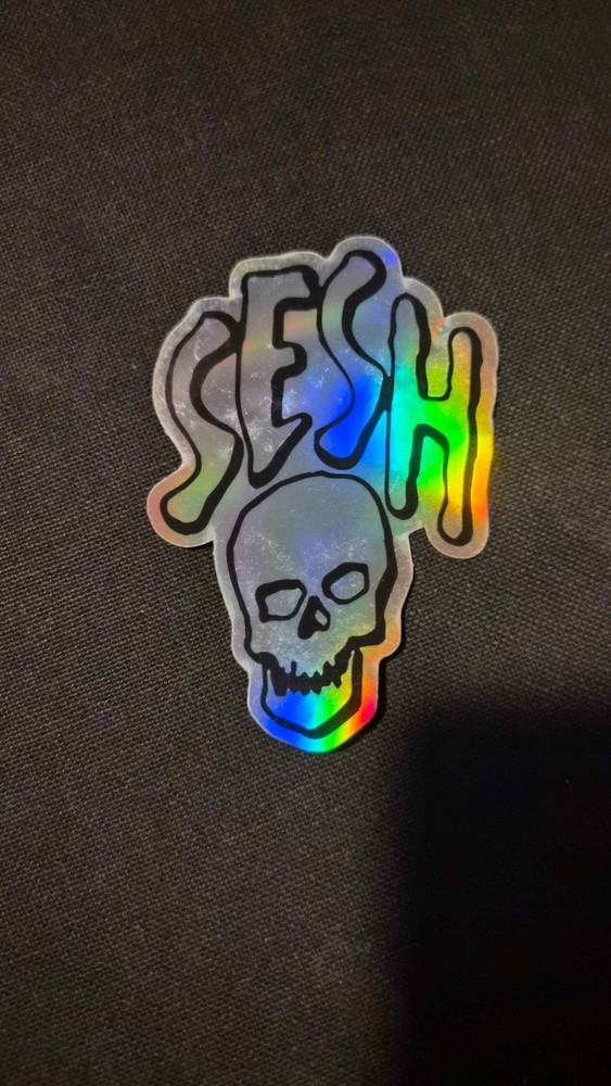 TeamSESH SESH Skull Logo Chrome Holo Sticker