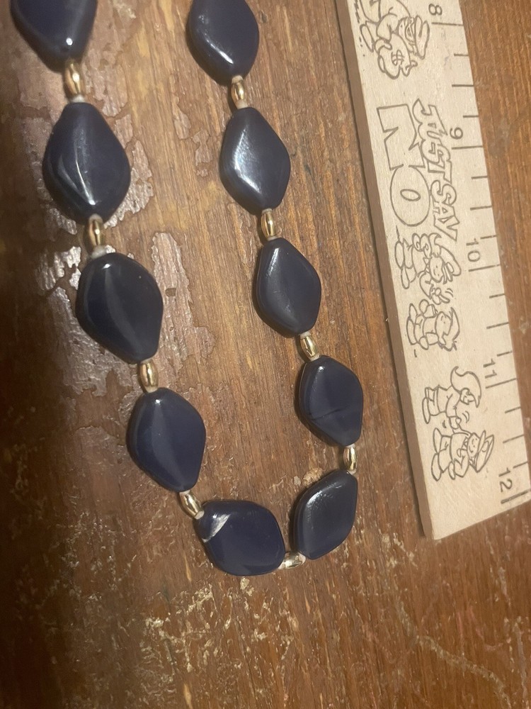 Tumbled Blue Stone Bead Styled Necklace
