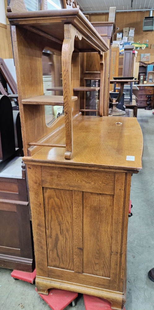 Solid Oak Sideboard Buffet c1890-1910 Golden Oak Era~Nice Finish