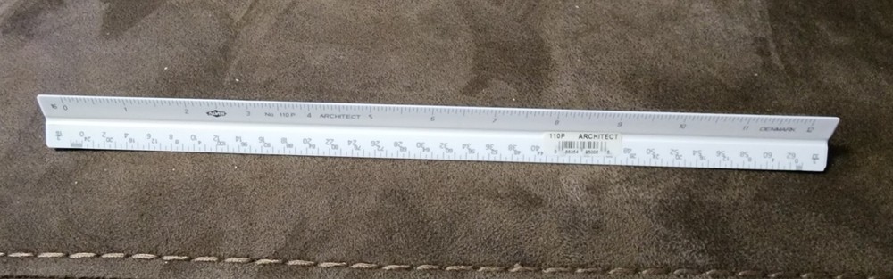 Alvin Triangle Scale Ruler Architect 110P English Drafting Read Blueprints Plans