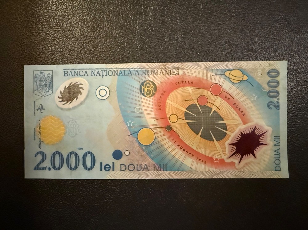 1999 Romania, 2000 Lei P-111 banknote