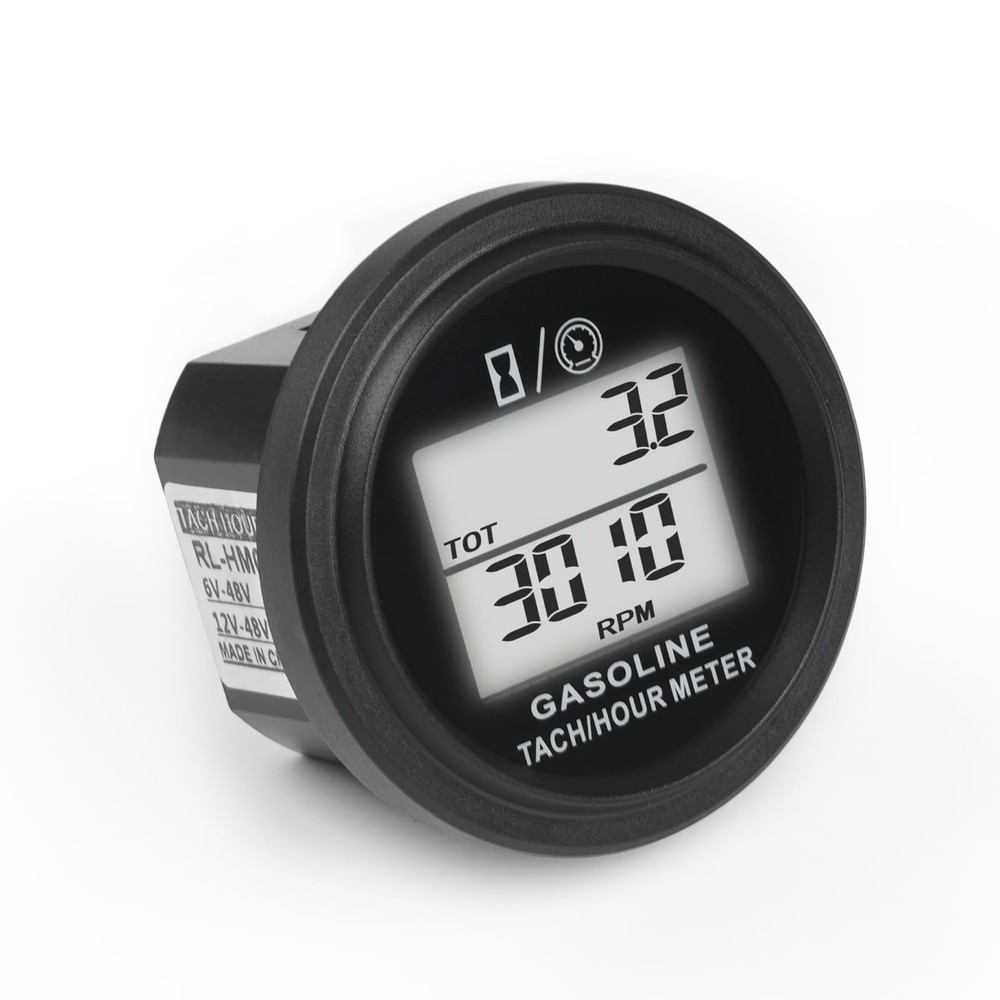 Digital Engine Hour Meter Tachometer,Real-time RPM Record,Backlight Display,S...