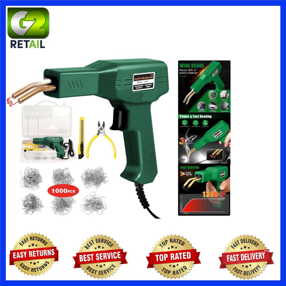 Stainless Steel Plastic Welder with 1000 Staples - Reliable & Efficient Repairs
